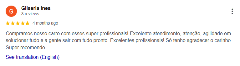 Avaliação 14 no Google