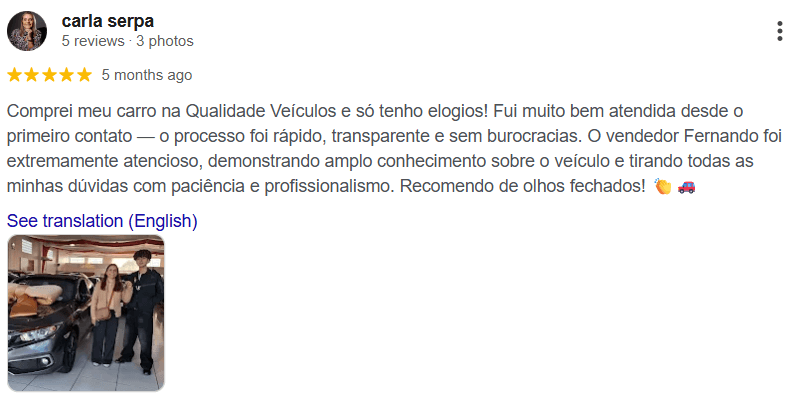 Avaliação 6 no Google